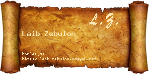 Laib Zebulon névjegykártya